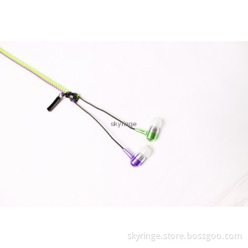 Fashion zipper earphones with high quality